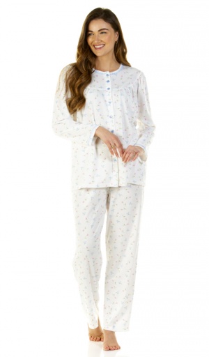 La Marquise Cuddleknit Flower Leaf Long Sleeve Pyjama